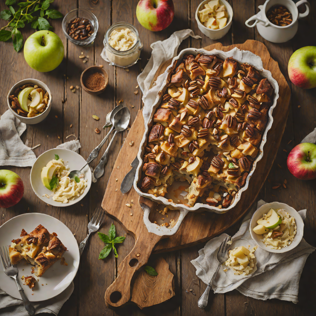 Spiced Apple Panettone Bread Pudding