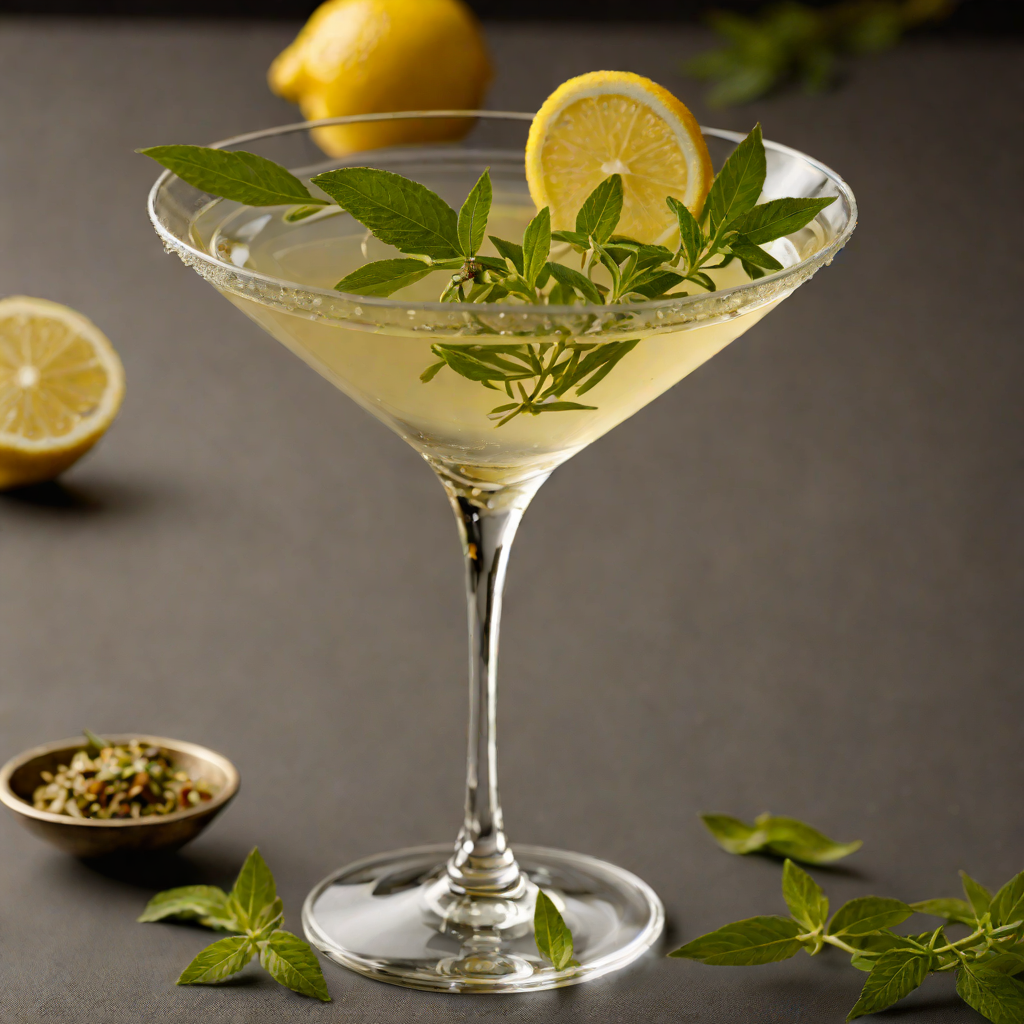 Herb-Infused Vodka Martini with Lemon Verbena