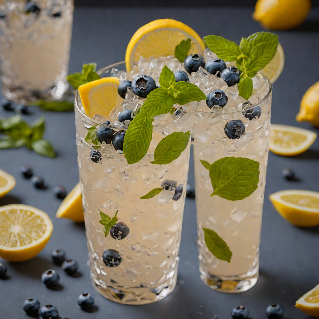 Blueberry and Basil Lemonade Sparkler