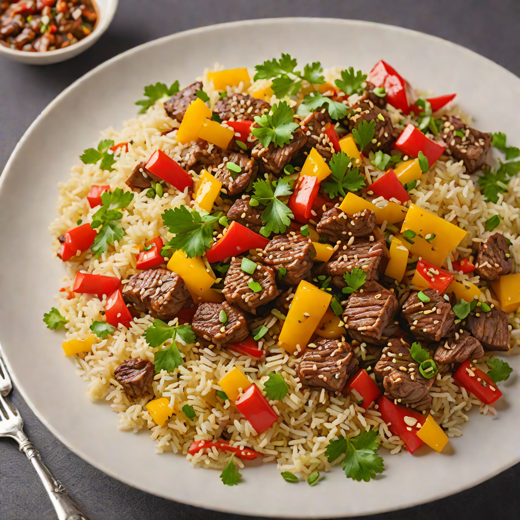 Stir-Fried Beef with Bell Peppers and Cauliflower Rice