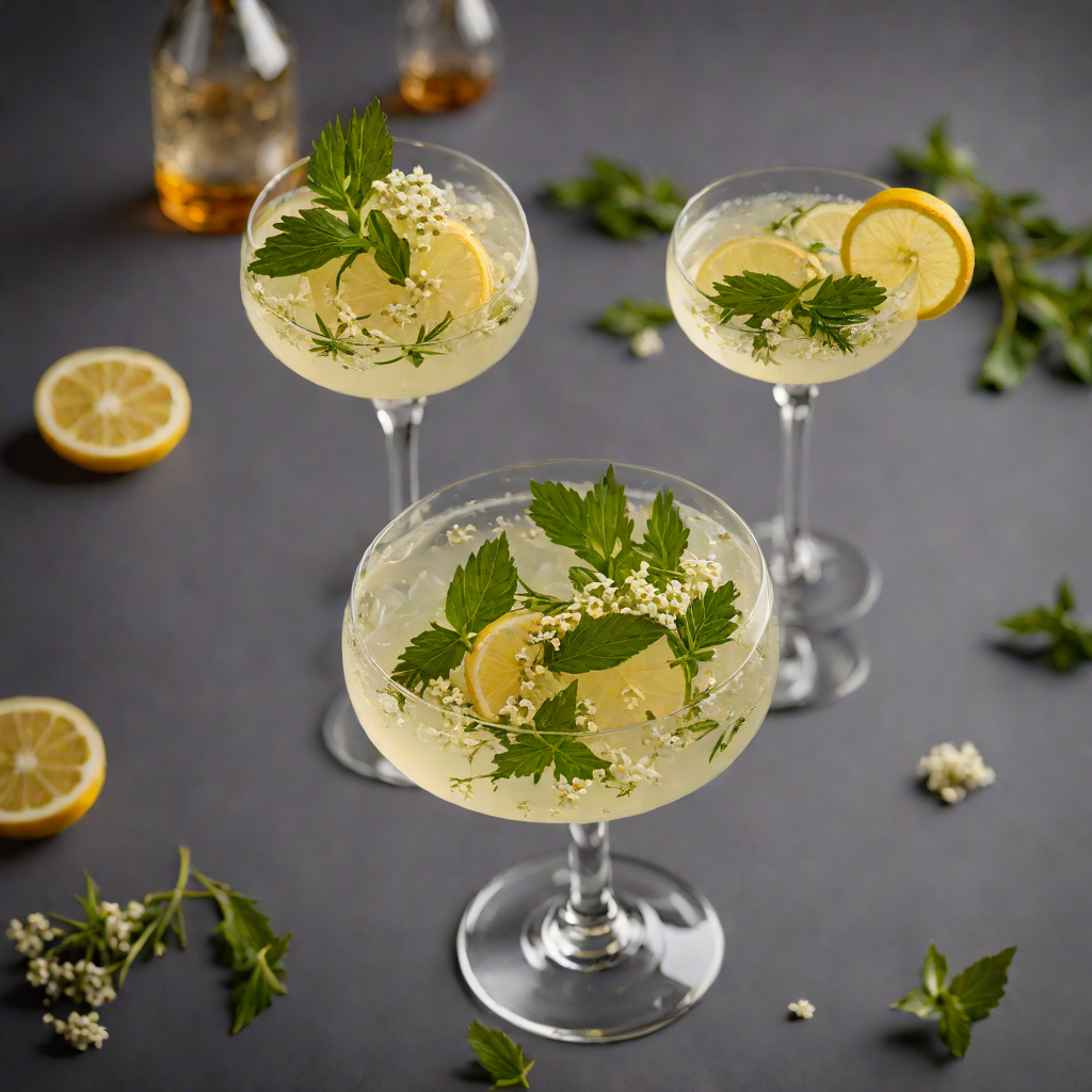 Herb-Pressed Gin and Elderflower Fizz
