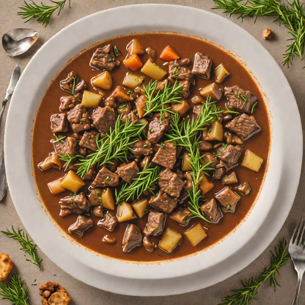 Slow-Cooked Beef and Mushroom Stew with Rosemary