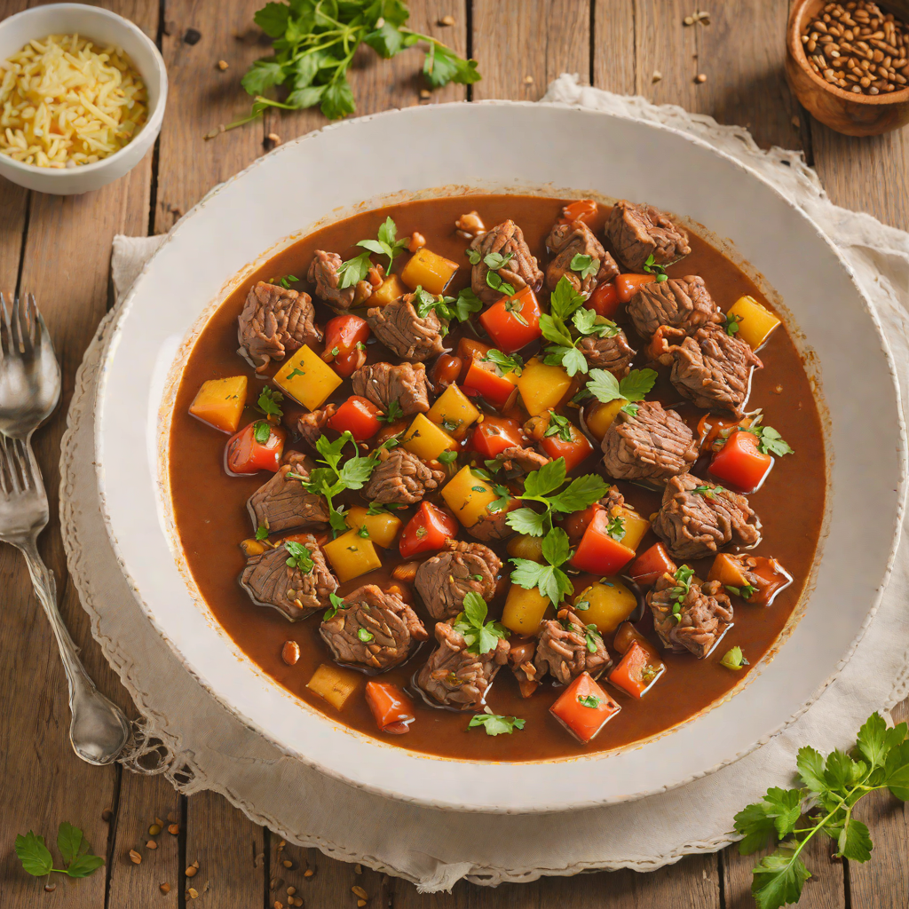 Slow-Cooked Lamb Stew with Tomato and Cinnamon