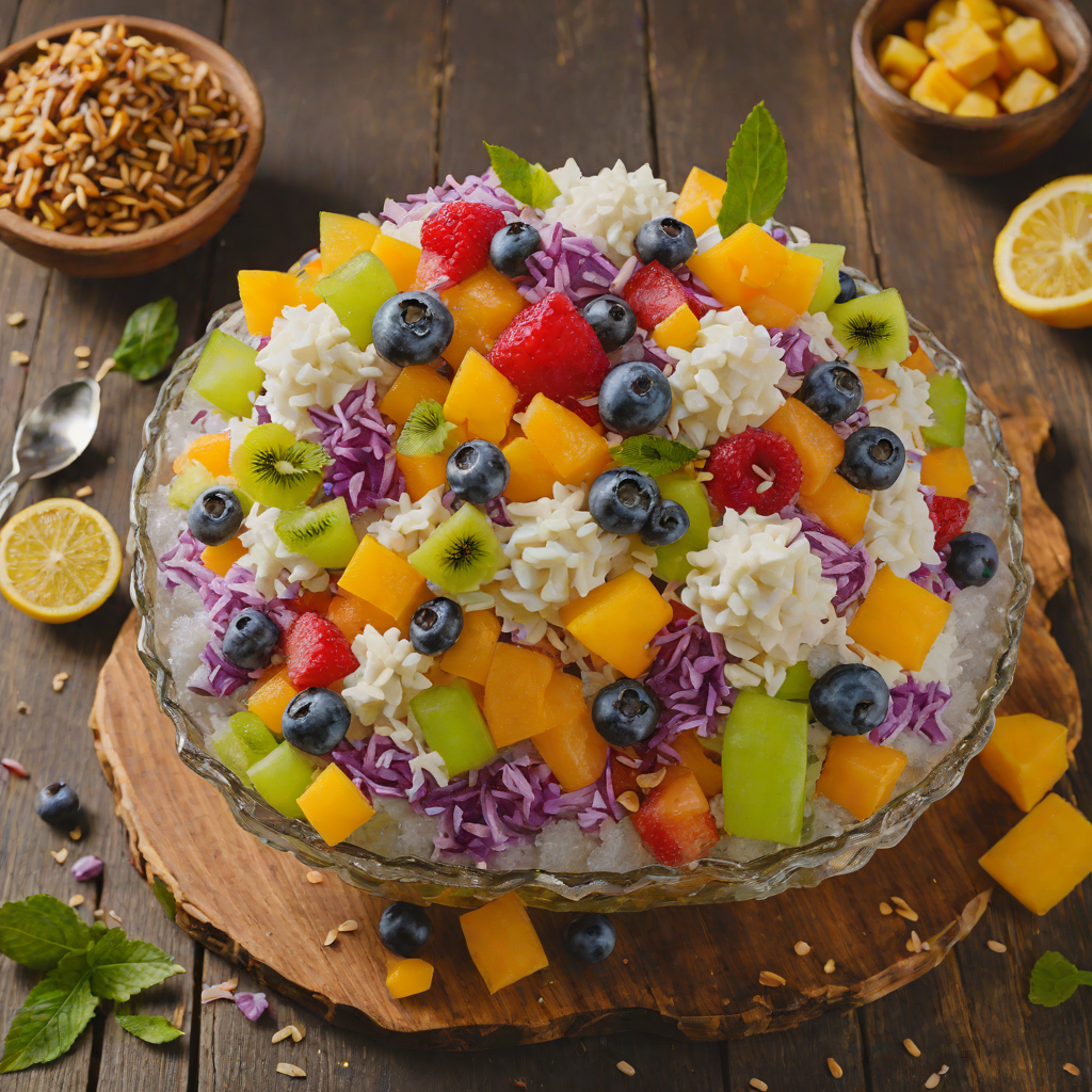 Halo-Halo Shaved Ice with Sweetened Beans and Tropical Fruits