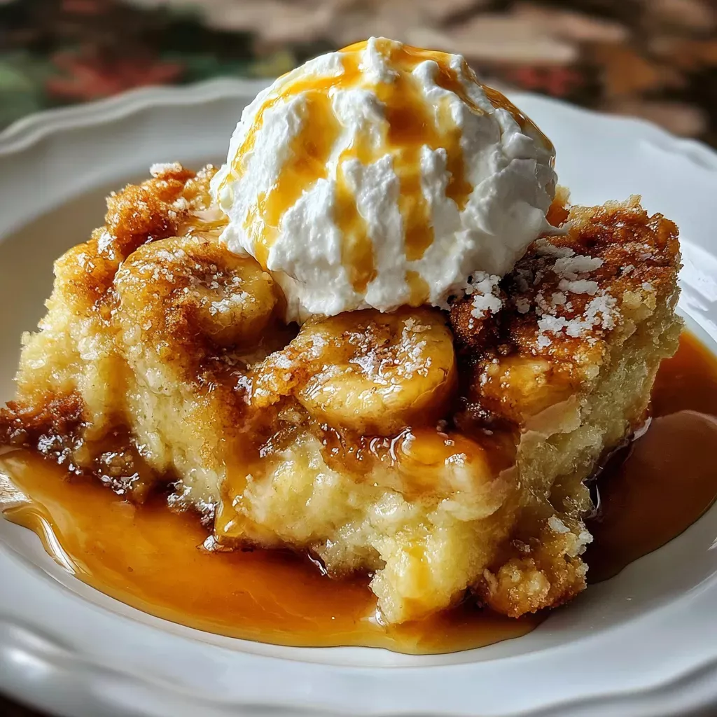 Salted Caramel Banana Bread Pudding