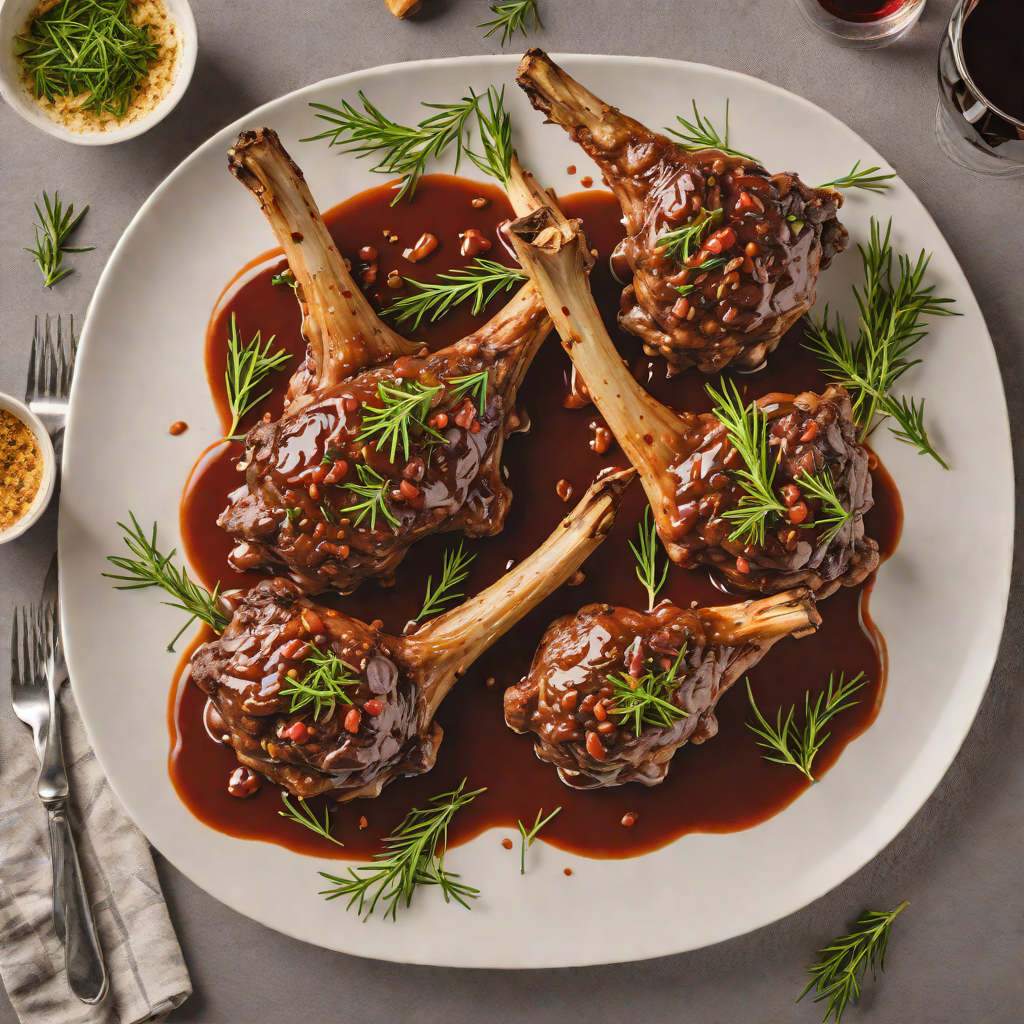 Slow-Roasted Lamb Shanks with Red Wine and Rosemary
