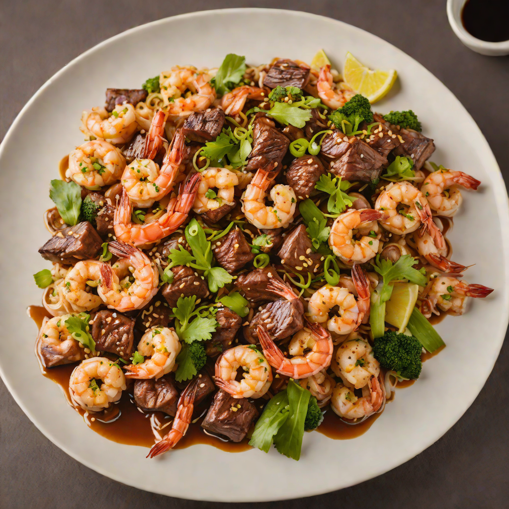 Sautéed Shrimp and Steak Hibachi with Ginger Soy Sauce