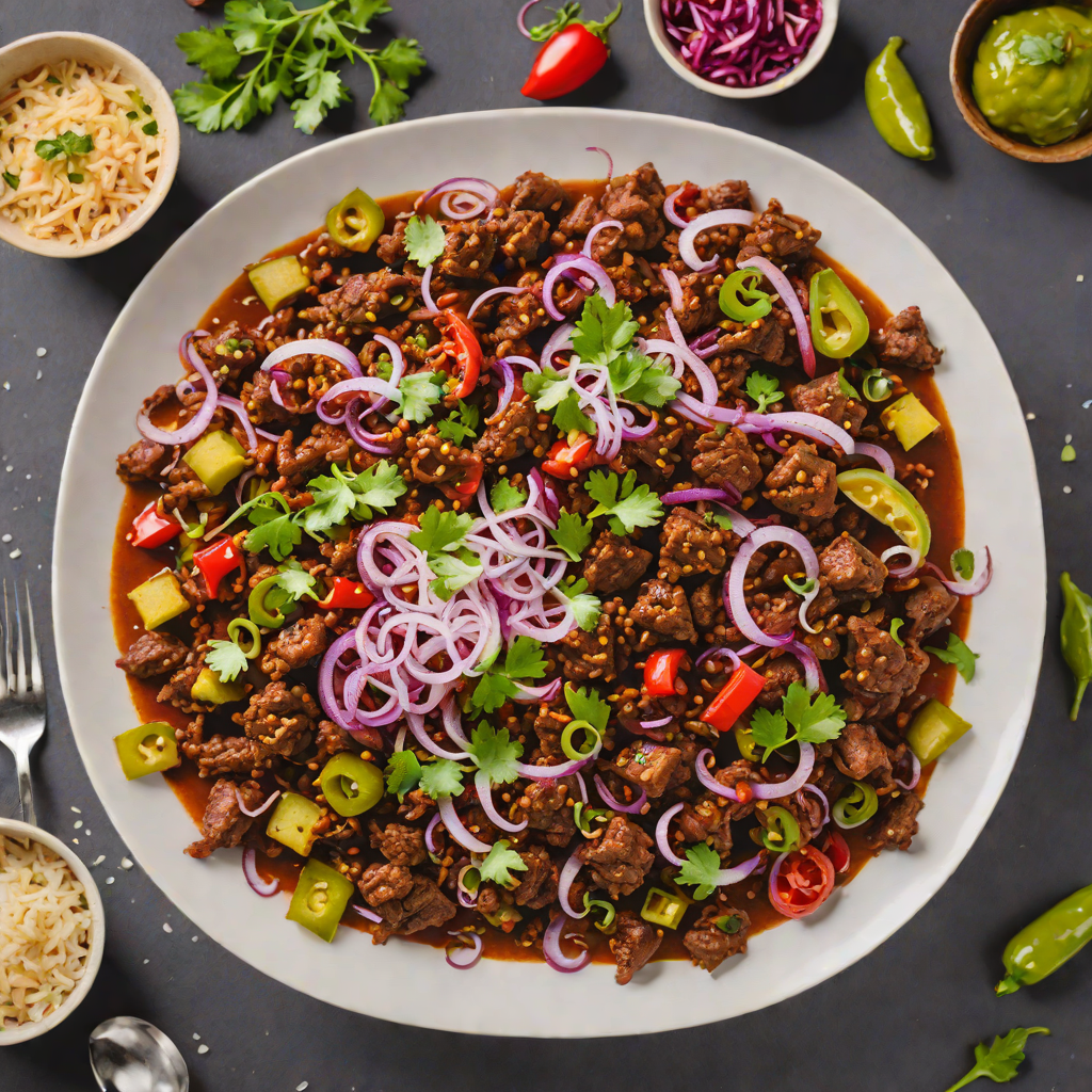 Spiced Goan Beef Chilli Fry with Red Onions and Green Chilies