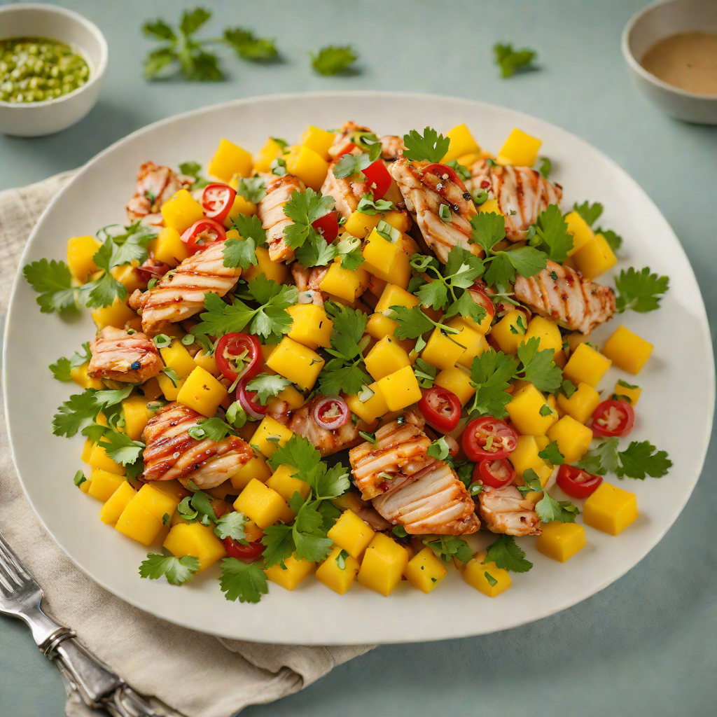 Stir-Fried Chicken with Mango and Cilantro Salsa