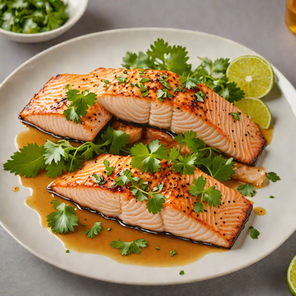 Pan-Seared Salmon with Honey-Lime Glaze and Cilantro