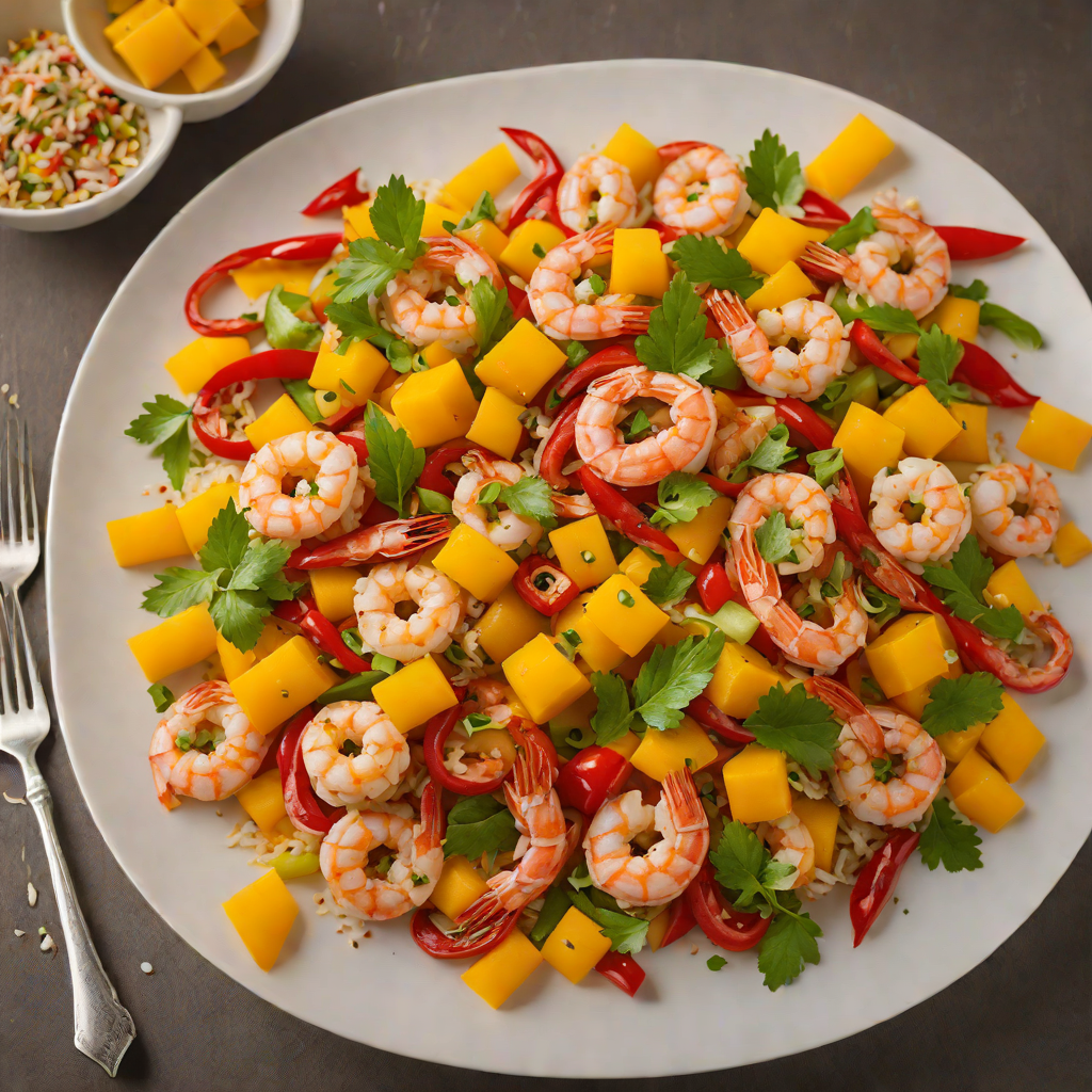 Tropical Shrimp Stir-Fry with Mango and Bell Peppers