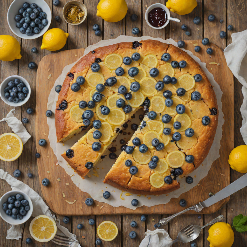 Lemon Blueberry Skillet Pound Cake