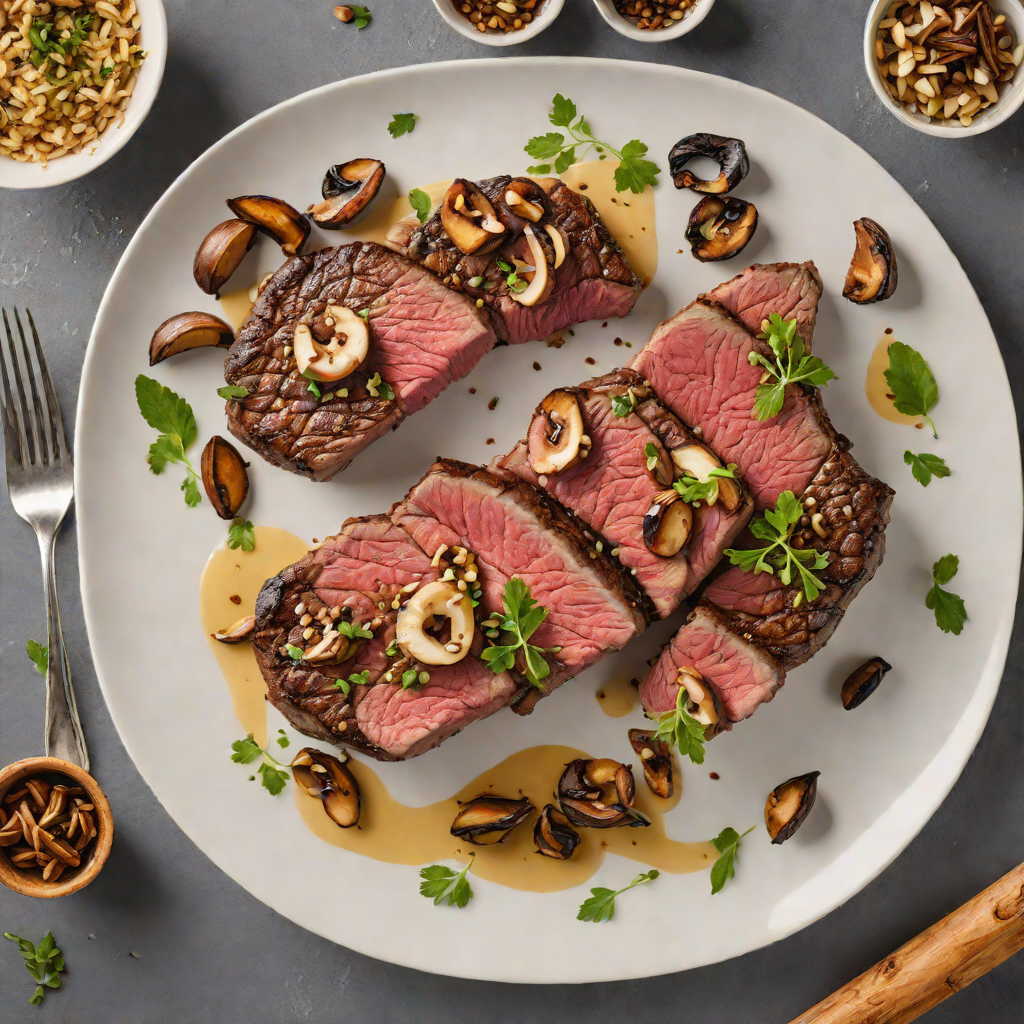 Pan-Seared Steak with Garlic Butter and Shiitake Mushrooms