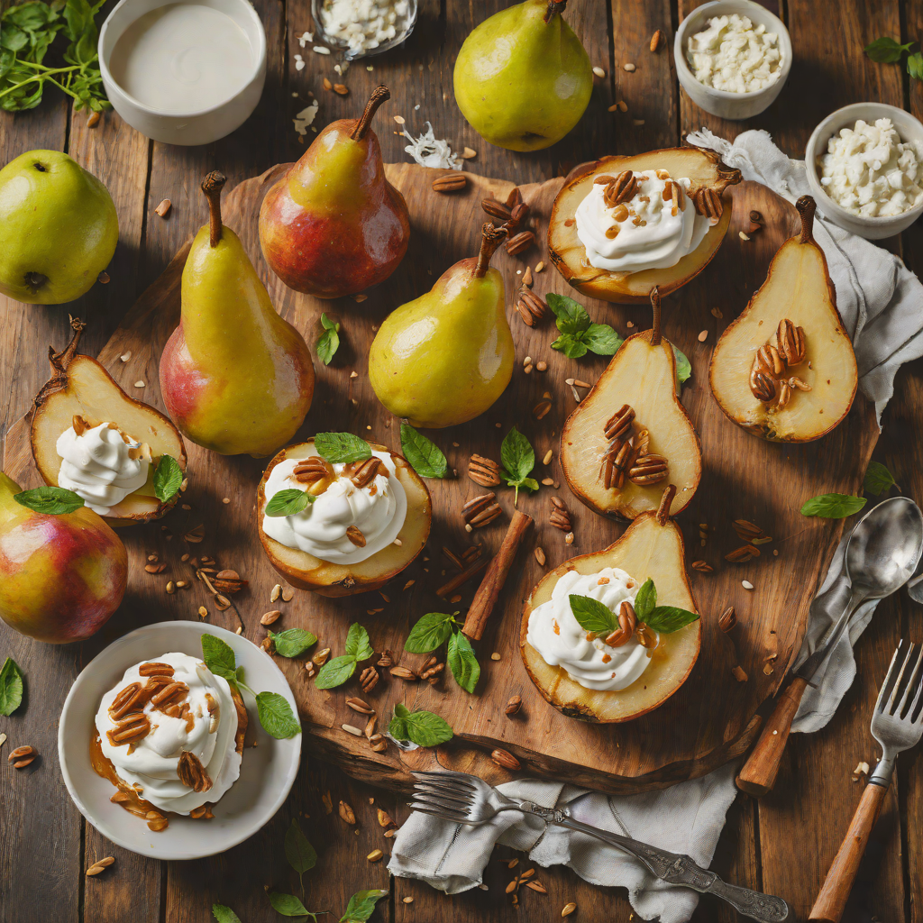 Cinnamon Honey Roasted Pears with Greek Yogurt
