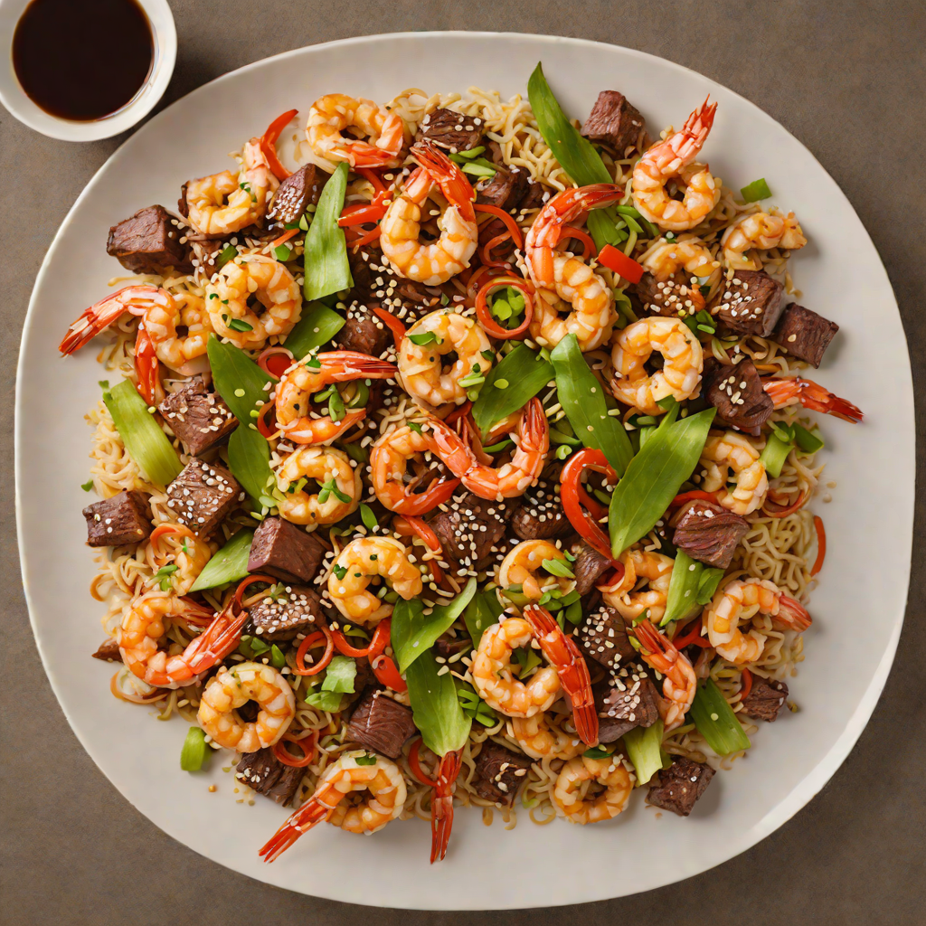 Stir-Fried Shrimp and Steak Hibachi with Sesame Soy Glaze