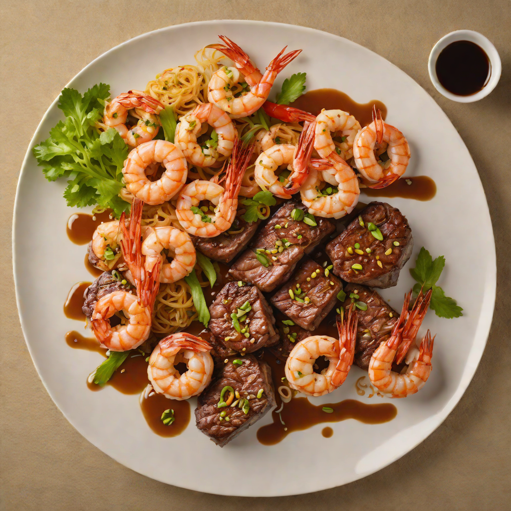Pan-Seared Shrimp and Steak Hibachi with Ginger Soy Sauce