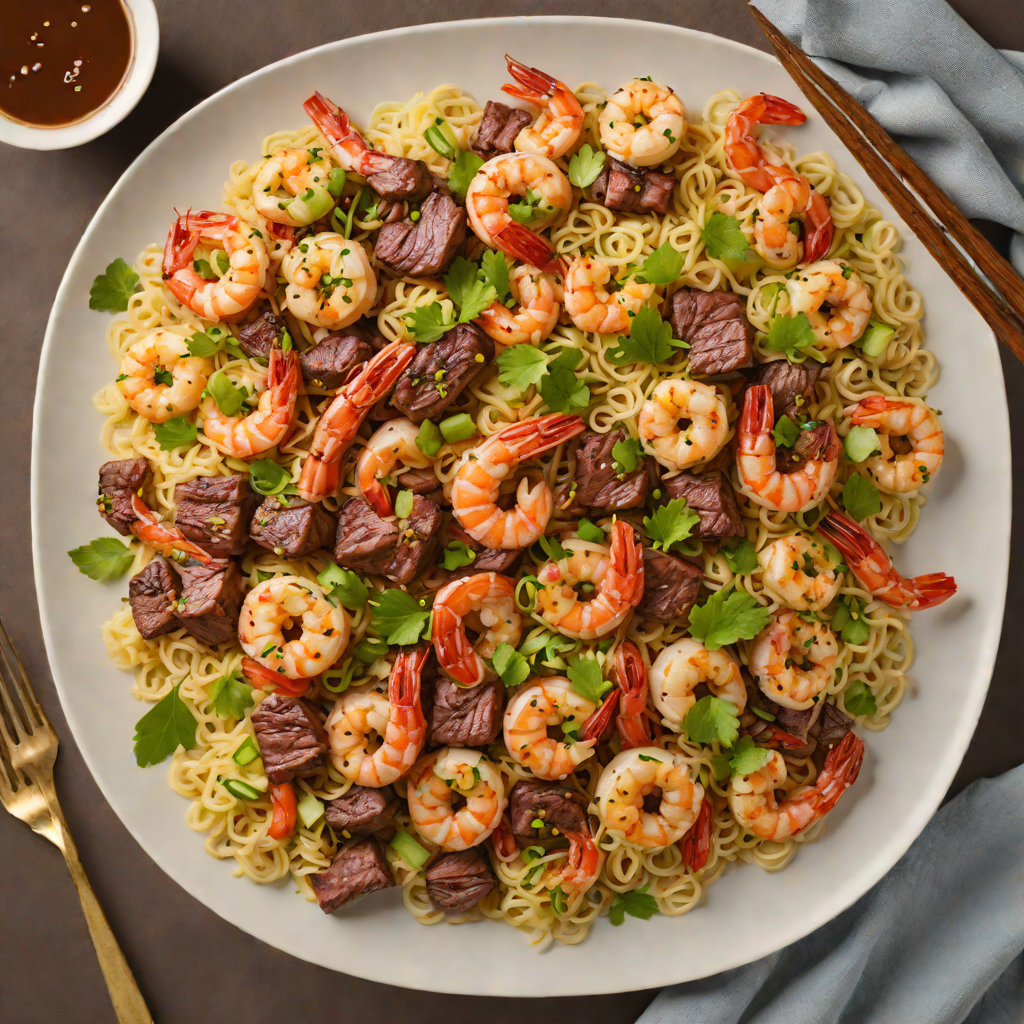 Sautéed Shrimp and Steak Hibachi with Garlic Butter Sauce