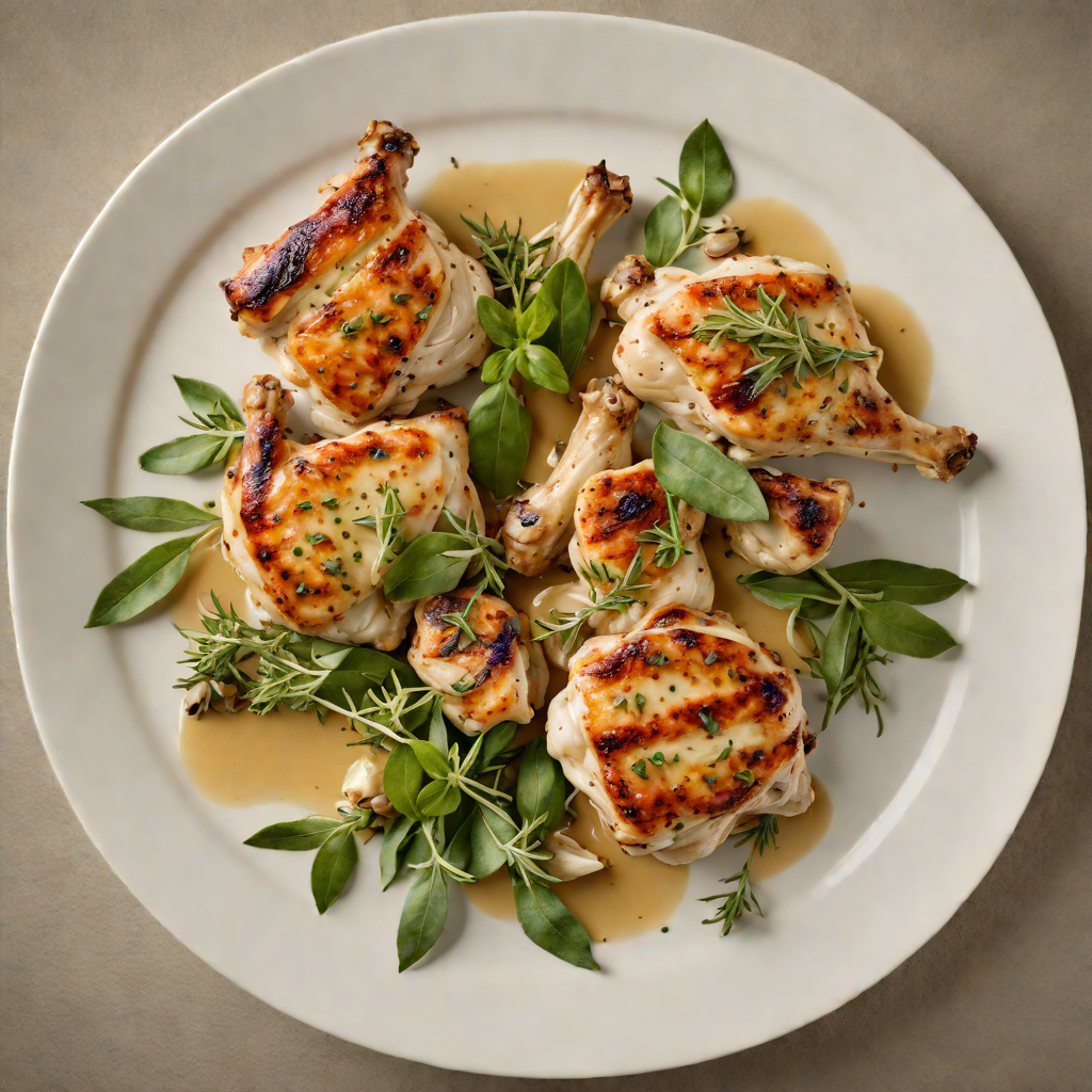 Pan-Seared Chicken with Sage Butter and Roasted Garlic