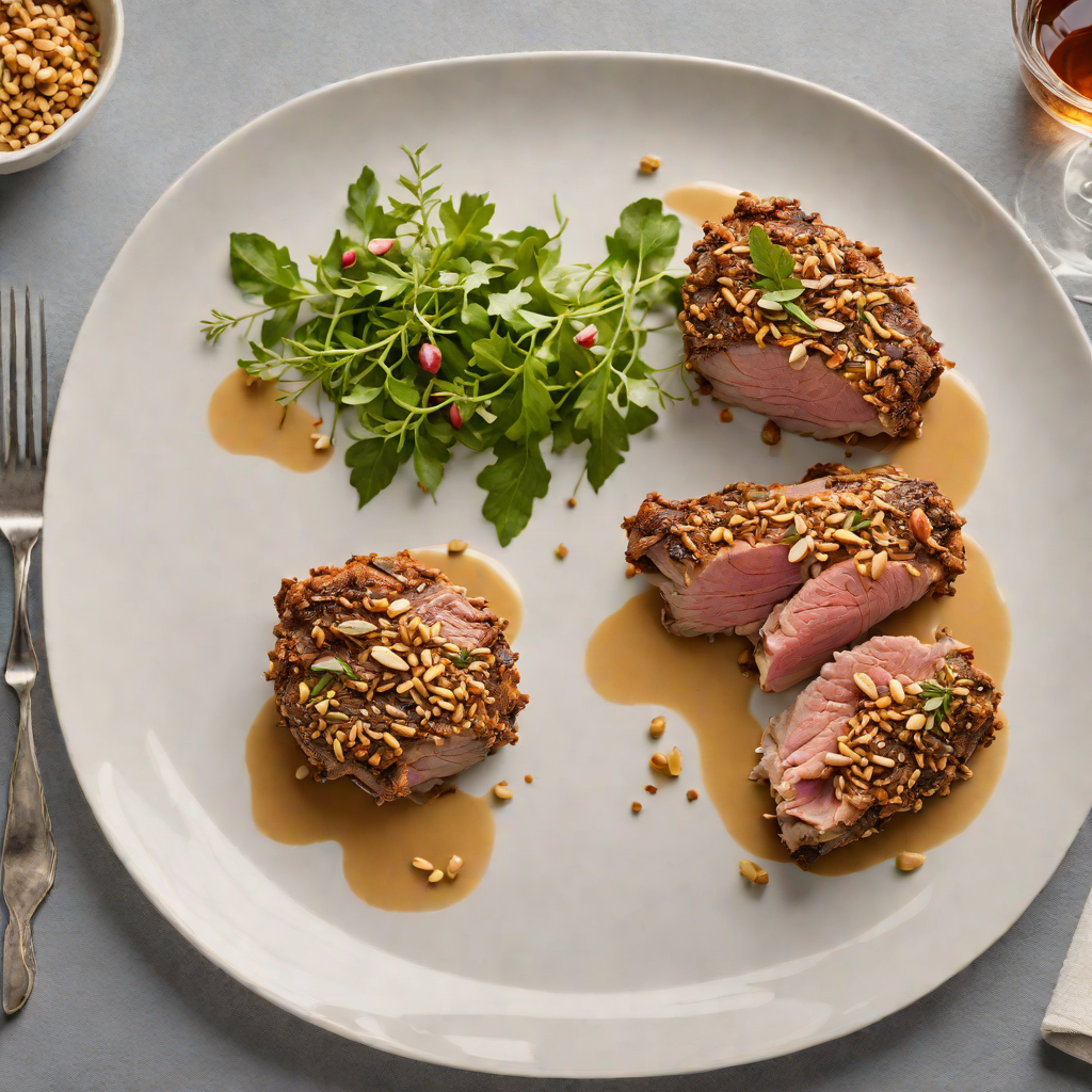 Slow-Roasted Lamb Shoulder with Macadamia and Wattleseed Crust