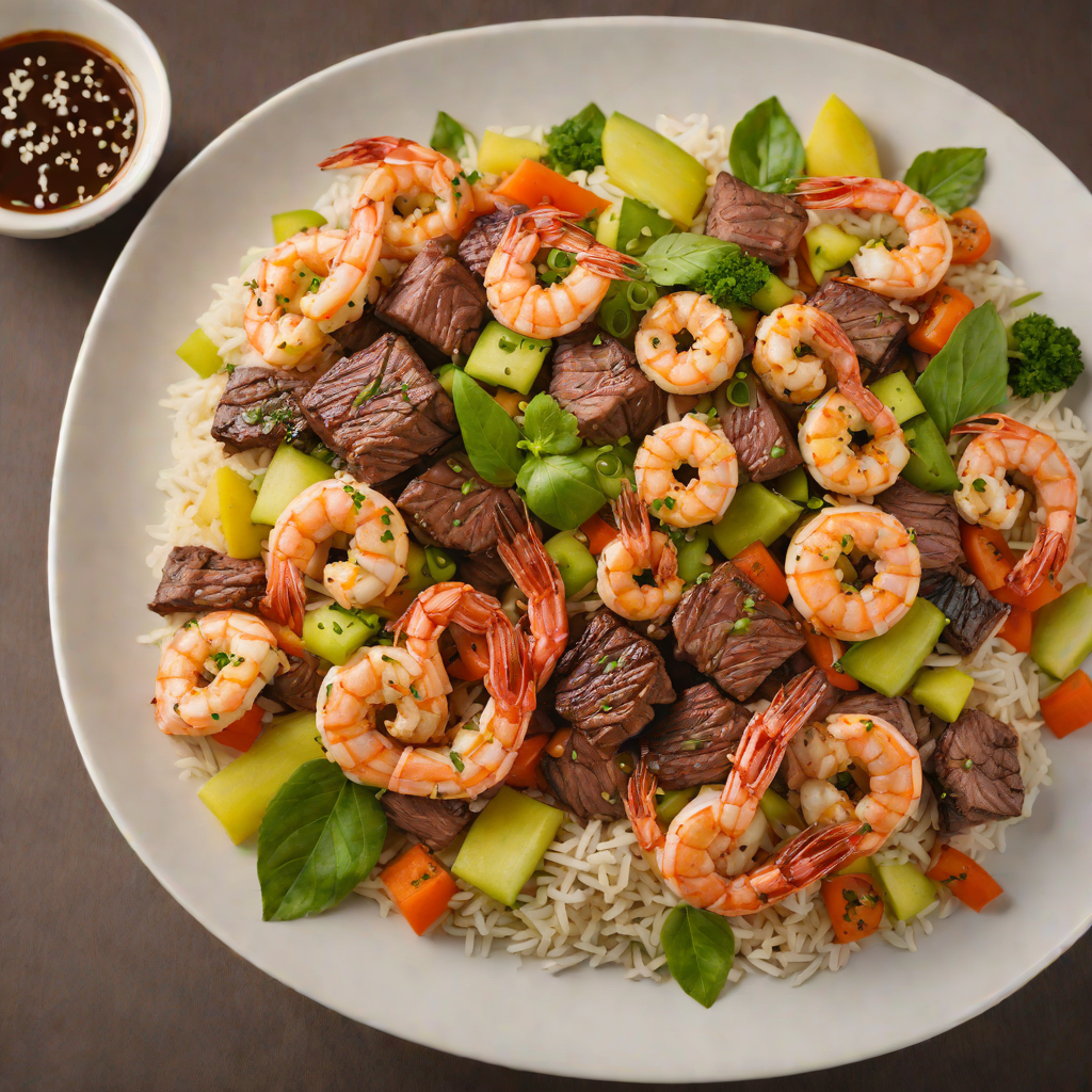 Pan-Seared Shrimp and Steak Hibachi Bowl