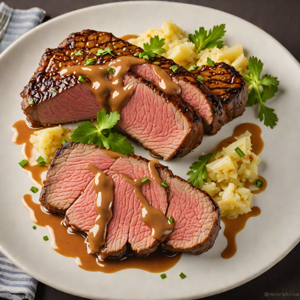 Pan-Seared Steak with Garlic Butter and Hibachi Sauce