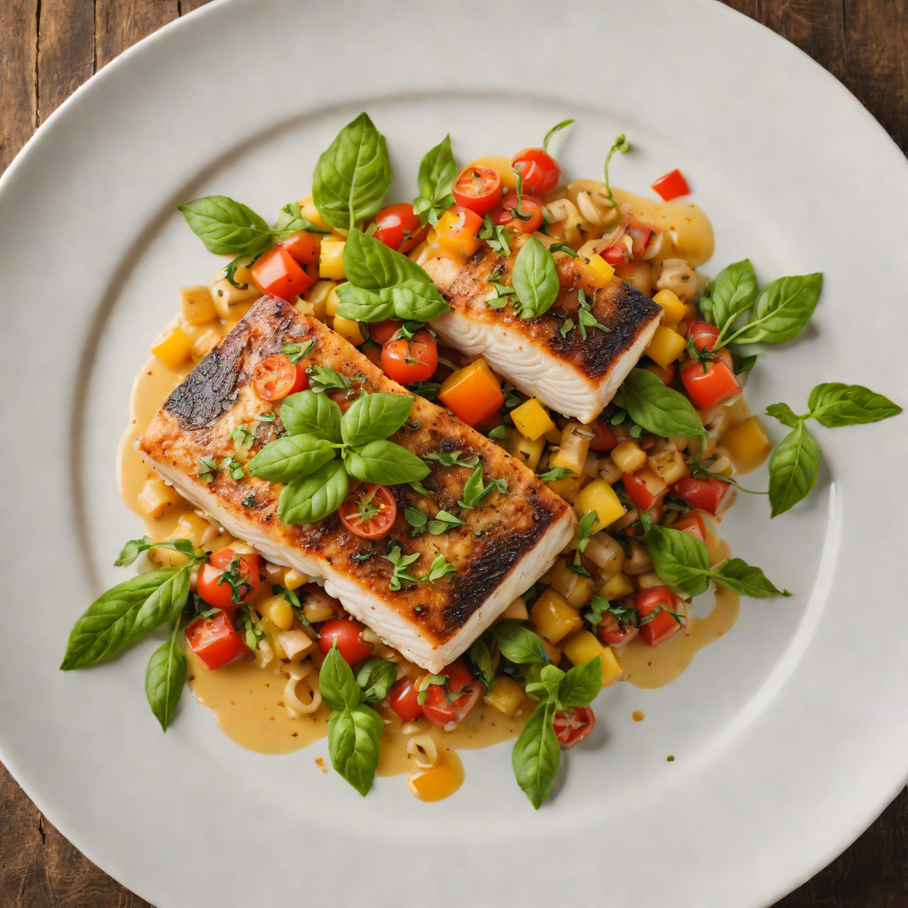 Pan-Seared Sea Bass with Summer Tomato and Basil Ragout