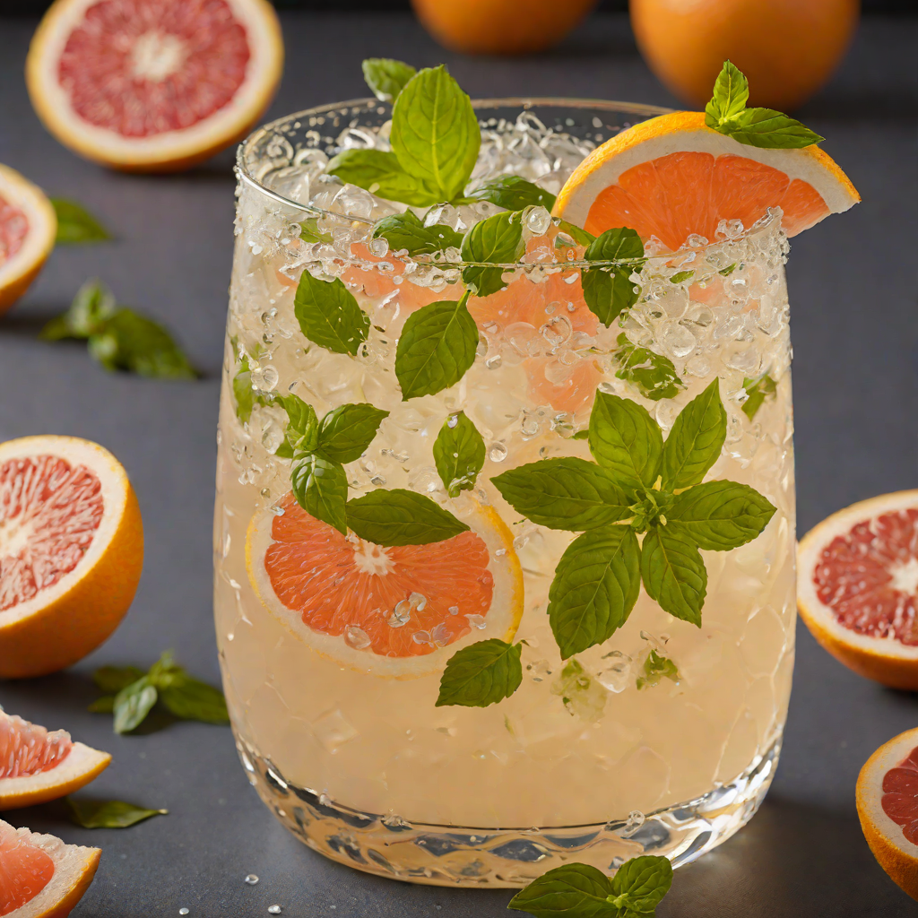 Sparkling Basil and Grapefruit Cooler