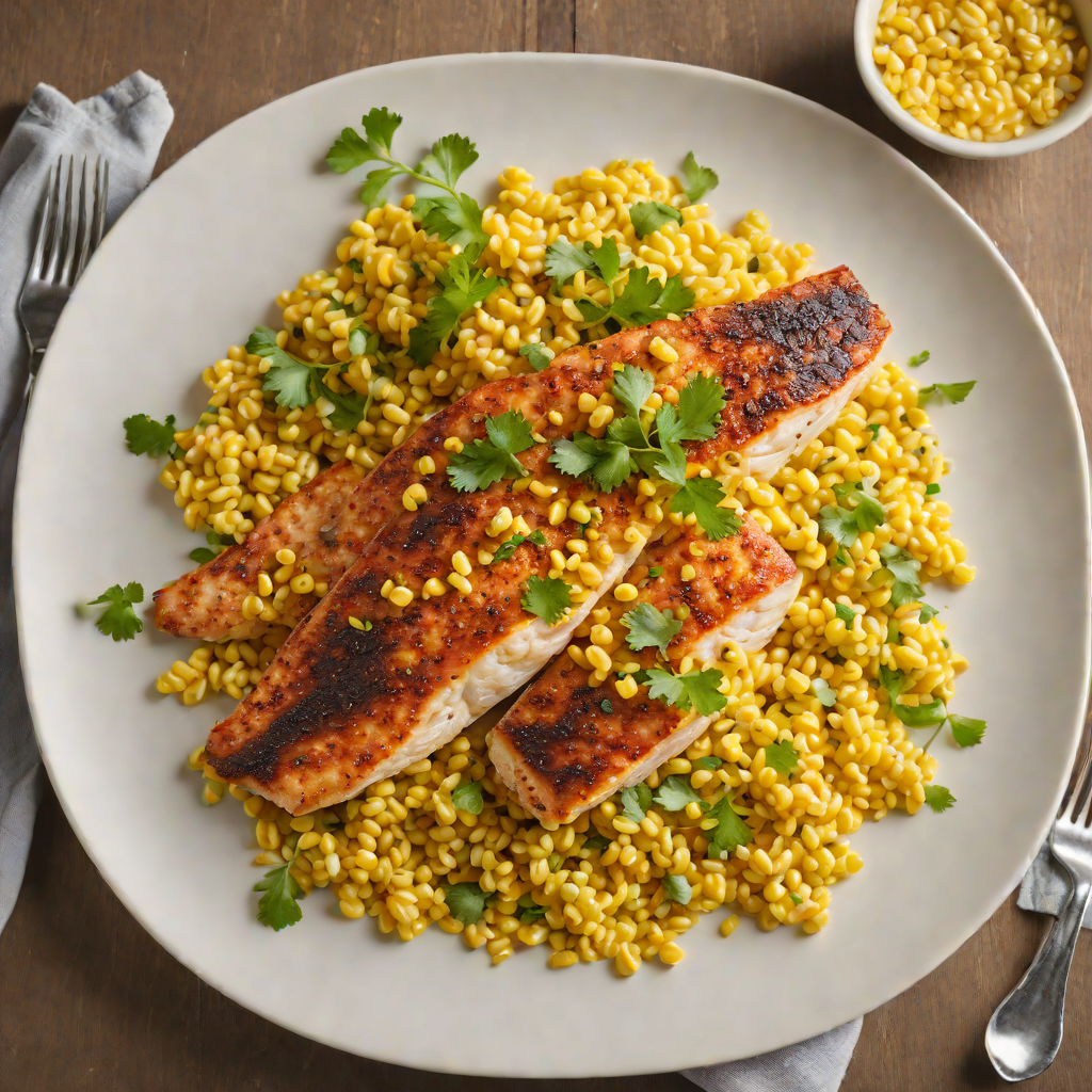 Pan-Seared Catfish with Cajun Spice and Creamed Corn