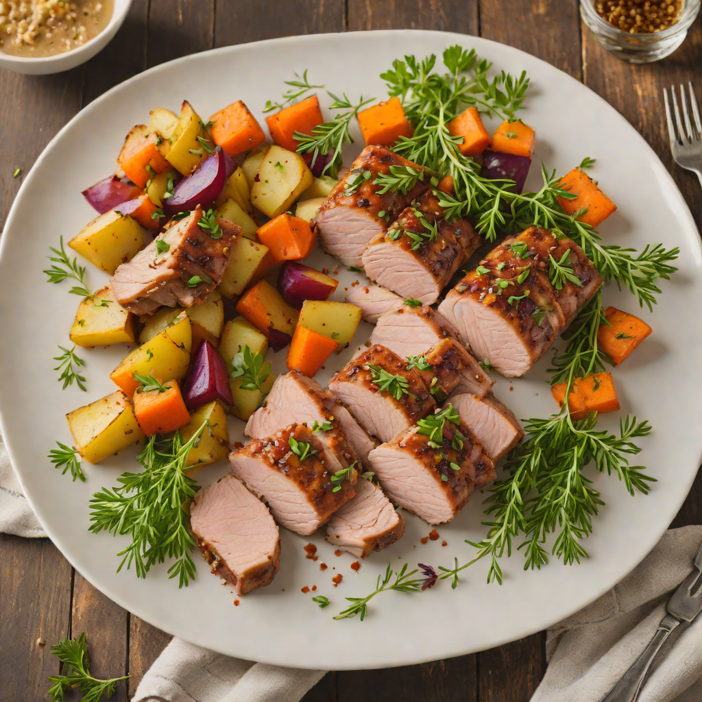 Sheet Pan Maple-Dijon Glazed Pork Tenderloin with Root Vegetables