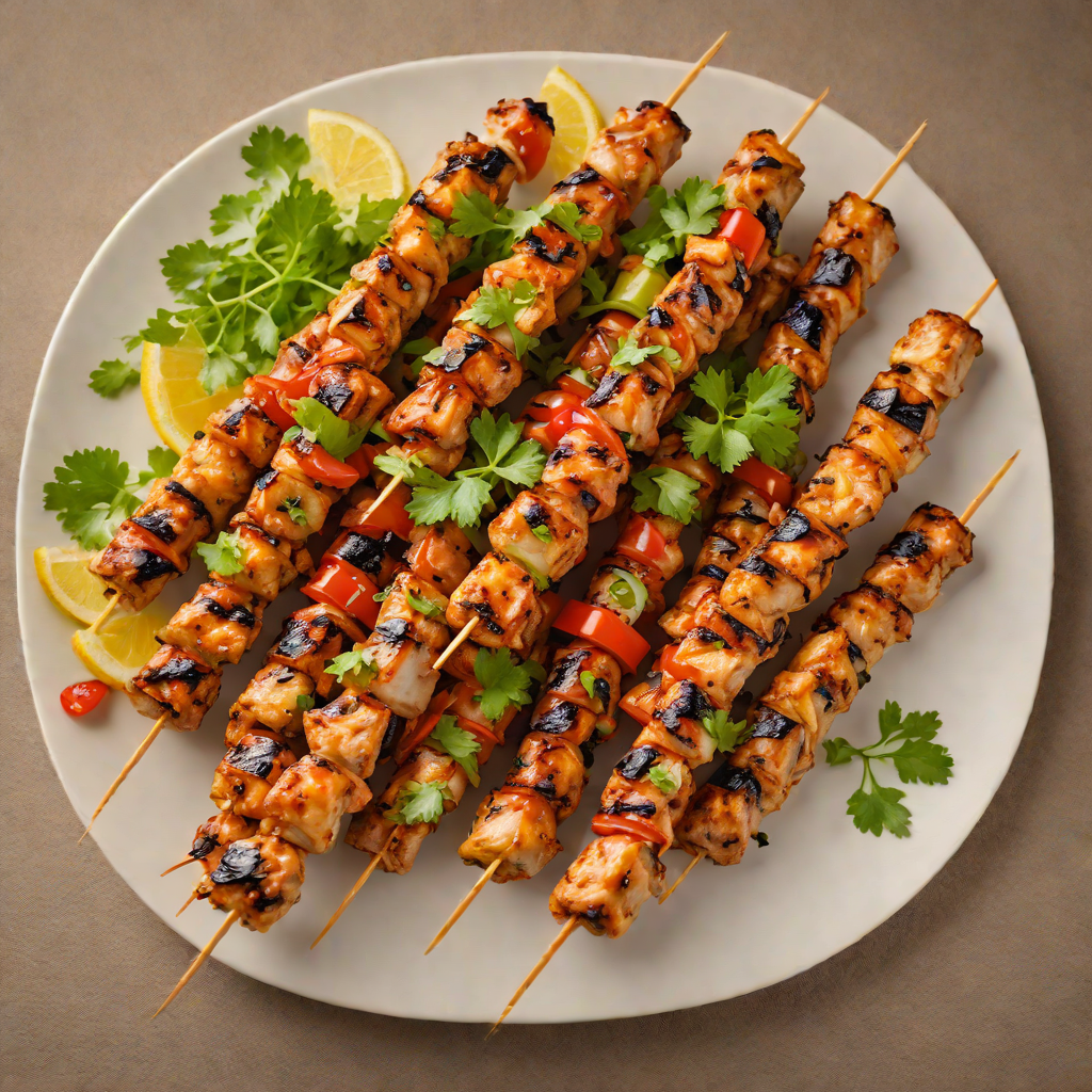 Grilled Half-Half Marinated Chicken Skewers