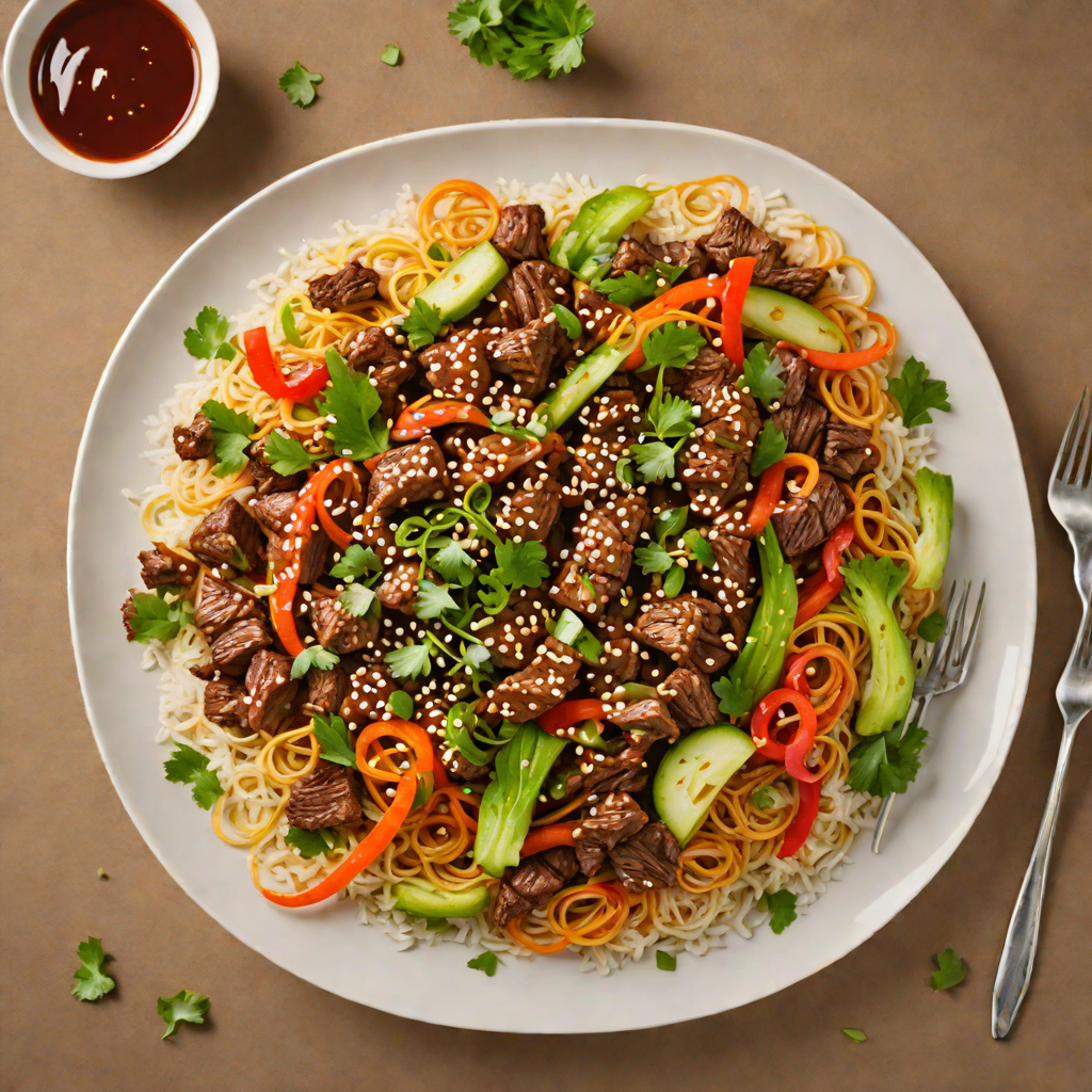 Spicy Korean-Inspired Beef Stir-Fry with Gochujang Glaze