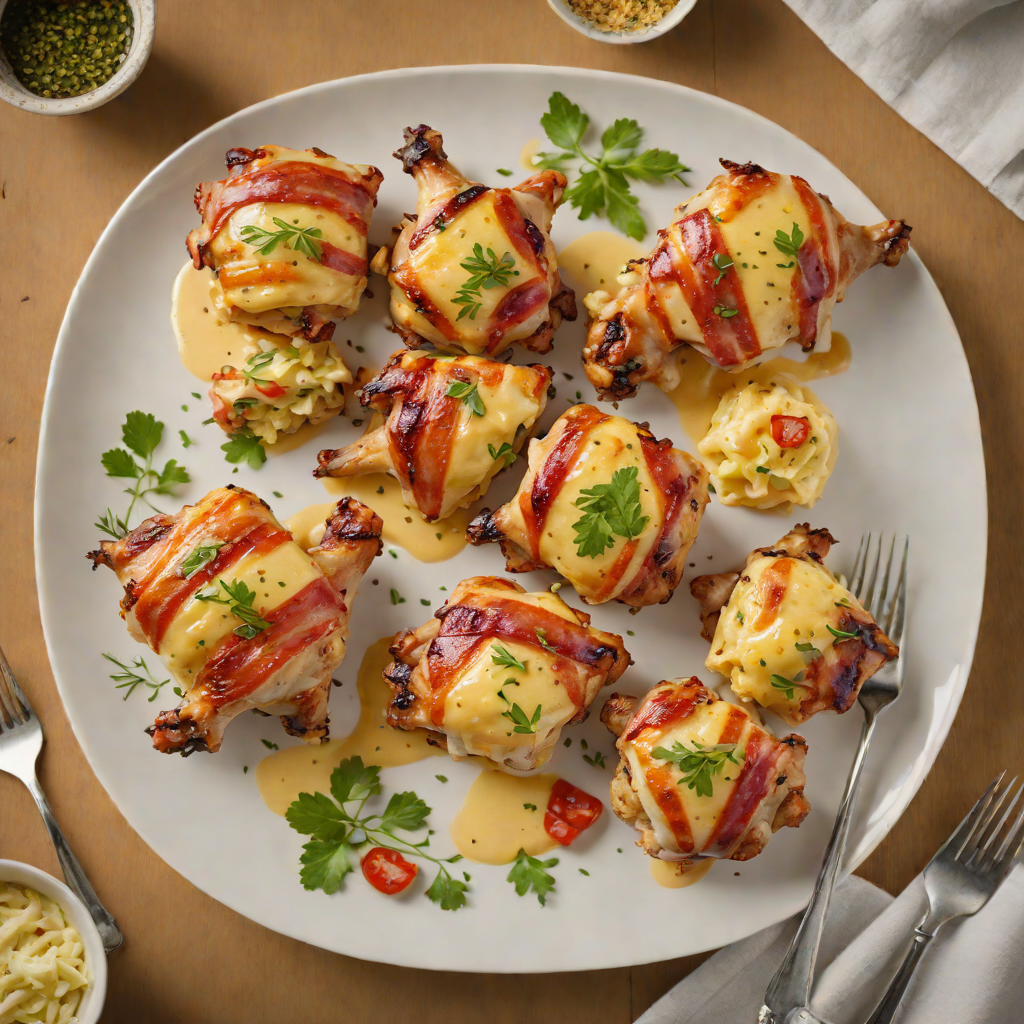 Cheesy Bacon-Wrapped Chicken Thighs with Garlic Butter