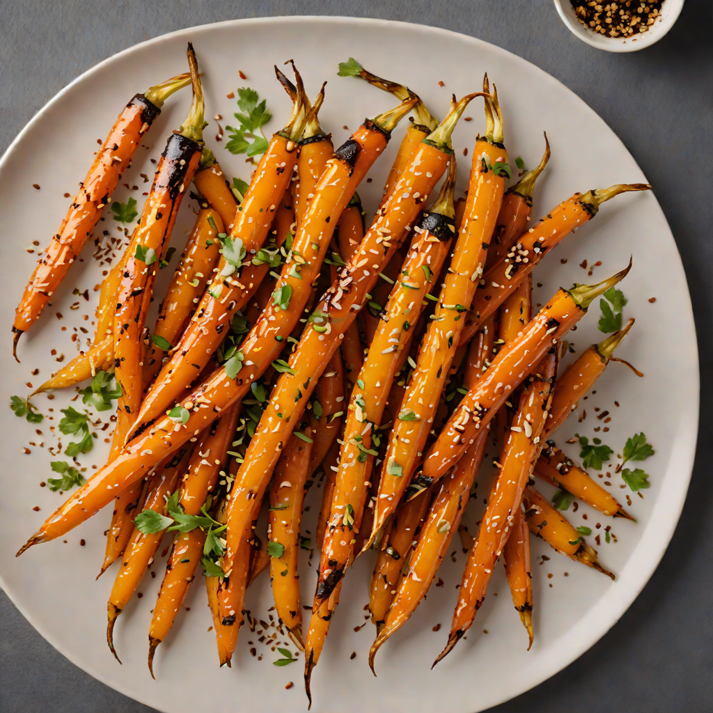 Glazed Miso-Maple Roasted Carrots with Toasted Sesame
