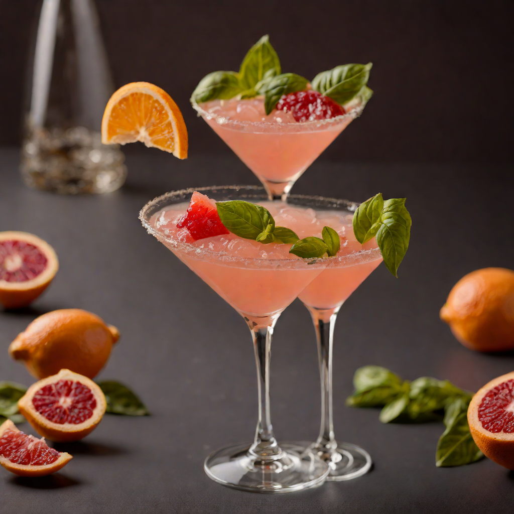 Ruby Grapefruit and Basil Stirred Martini