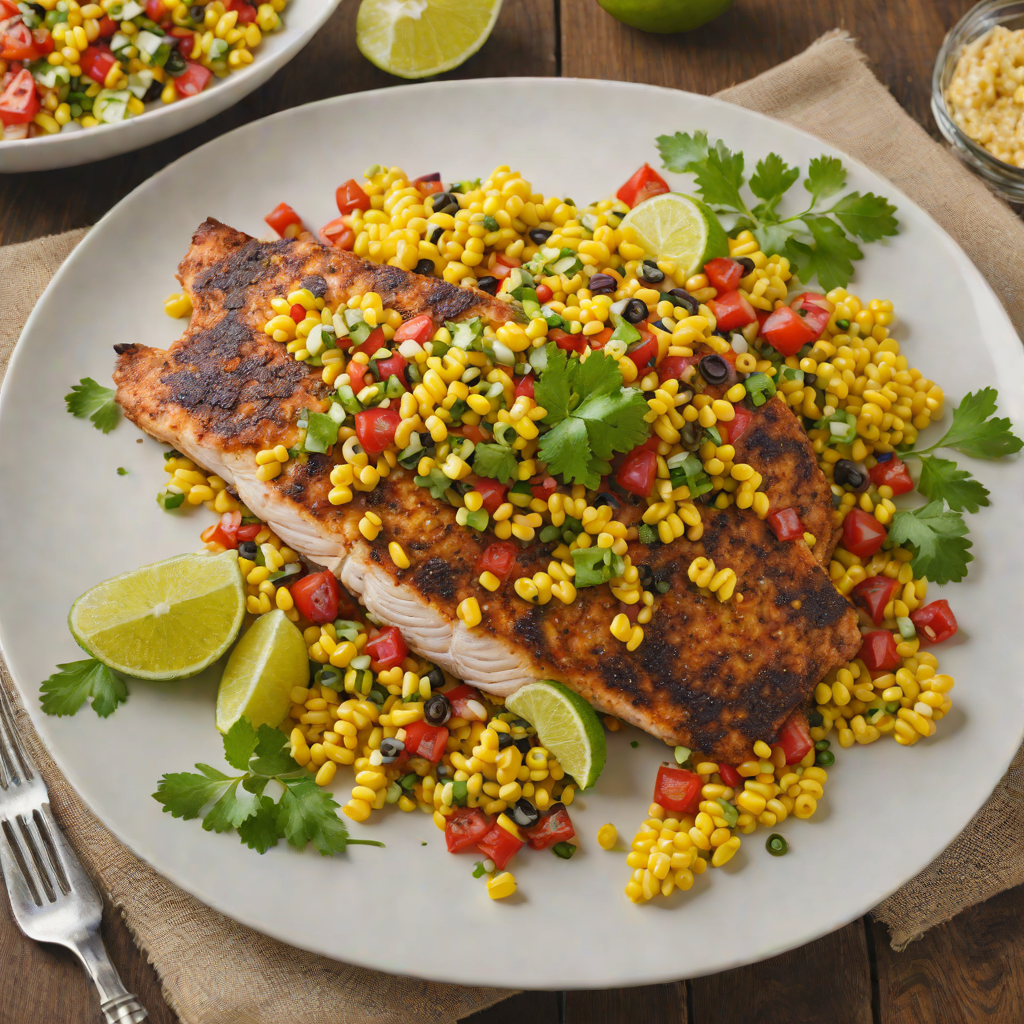 Pan-Seared Cajun-Spiced Catfish with Roasted Corn Salsa