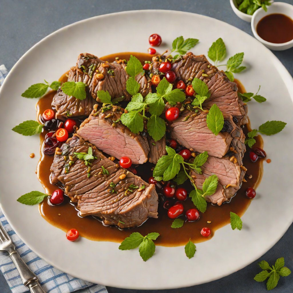 Slow-Cooked Lamb Shoulder with Native Pepperberry and Mint Sauce