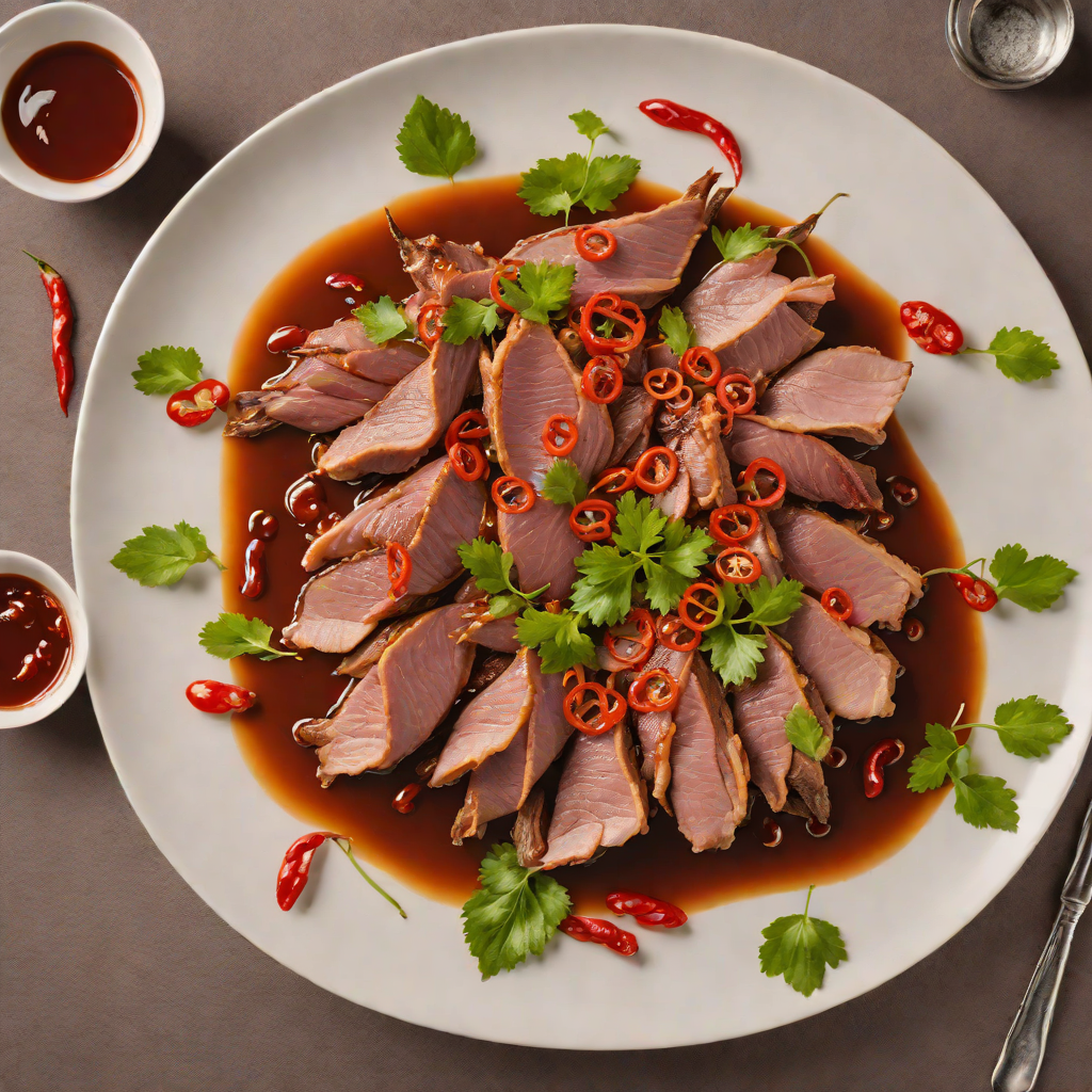 Hunan-Style Smoked Duck with Spicy Chili Sauce
