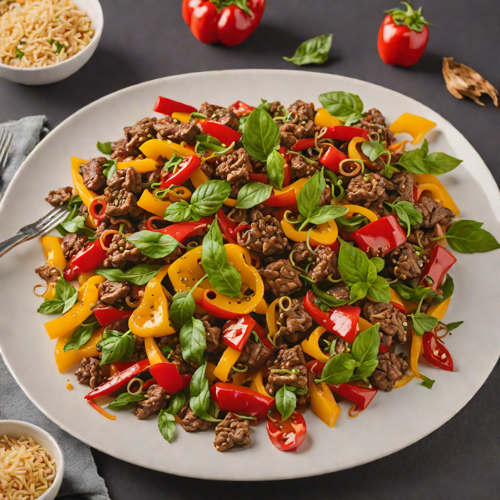 Stir-Fried Thai Basil Beef with Bell Peppers
