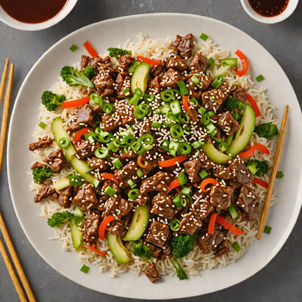 Spicy Korean-Style Beef Bulgogi Stir Fry with Scallions and Sesame