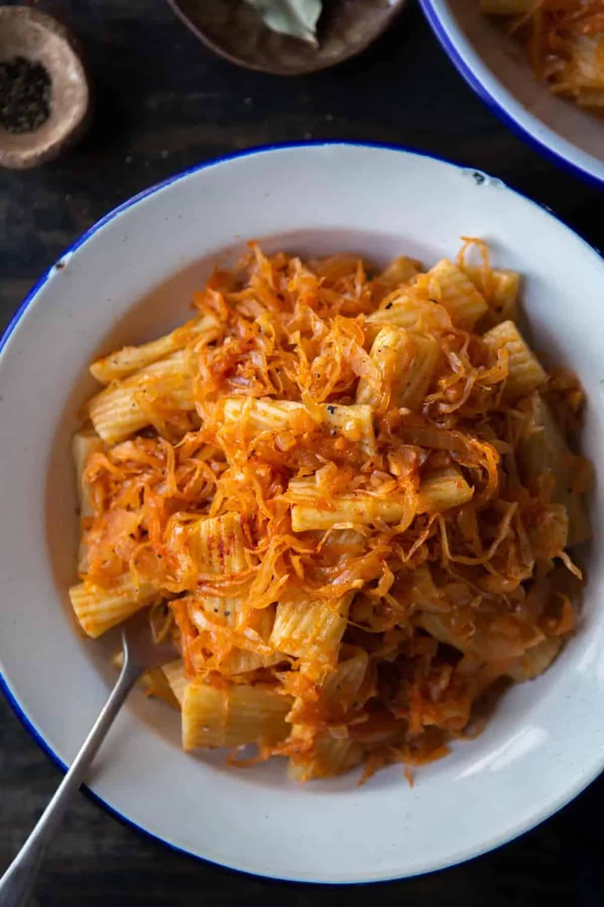 Sautéed Sauerkraut Pasta with Garlic and Smoked Paprika