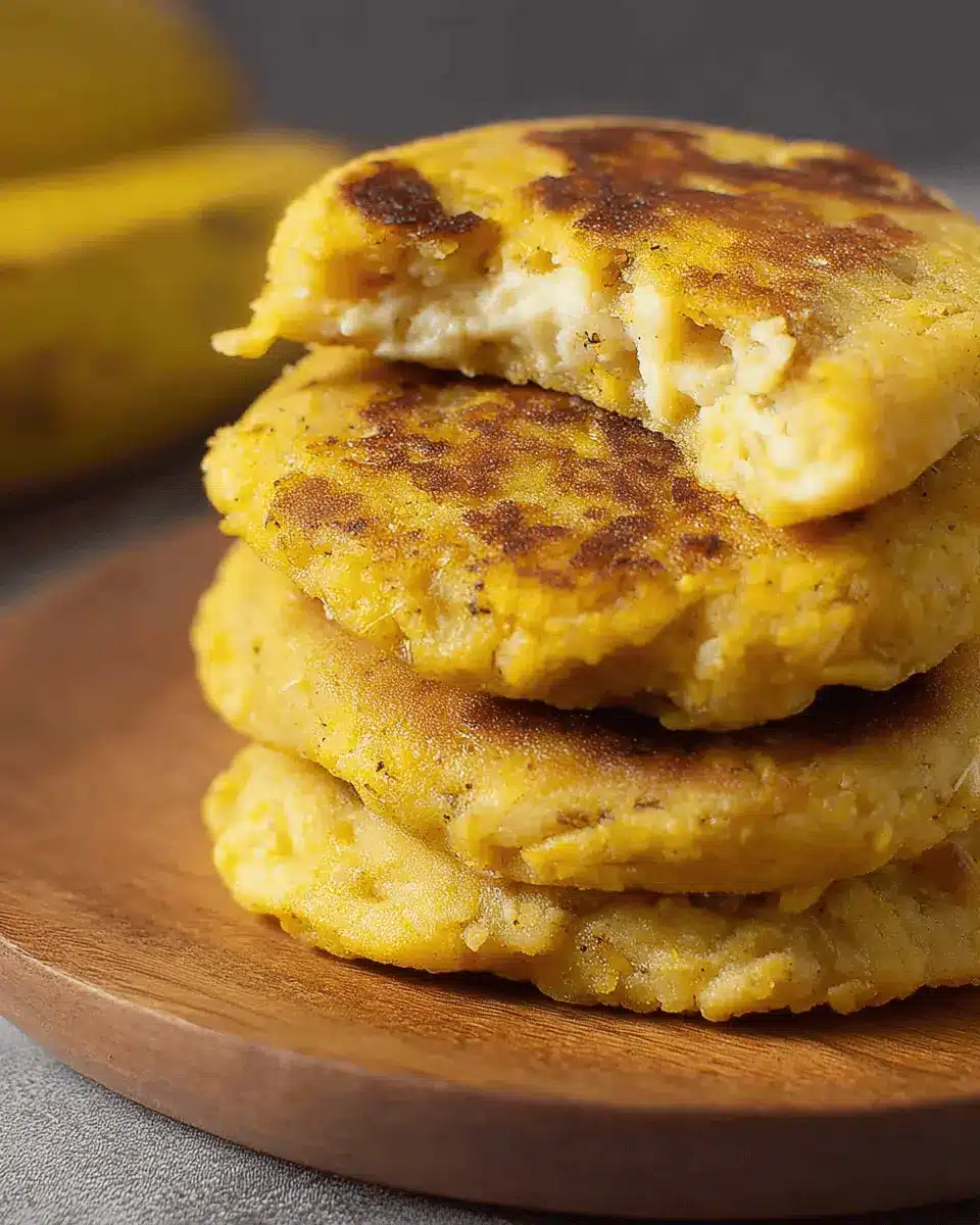 Baked Ripe Plantain Arepas with Butter and Milk