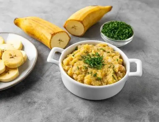 Mashed Sweet Plantains with Garlic and Cilantro