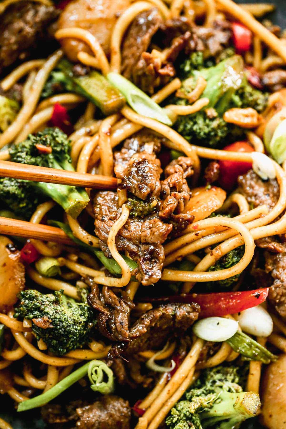 Pork Lo Mein Stir-Fry with Mixed Vegetables