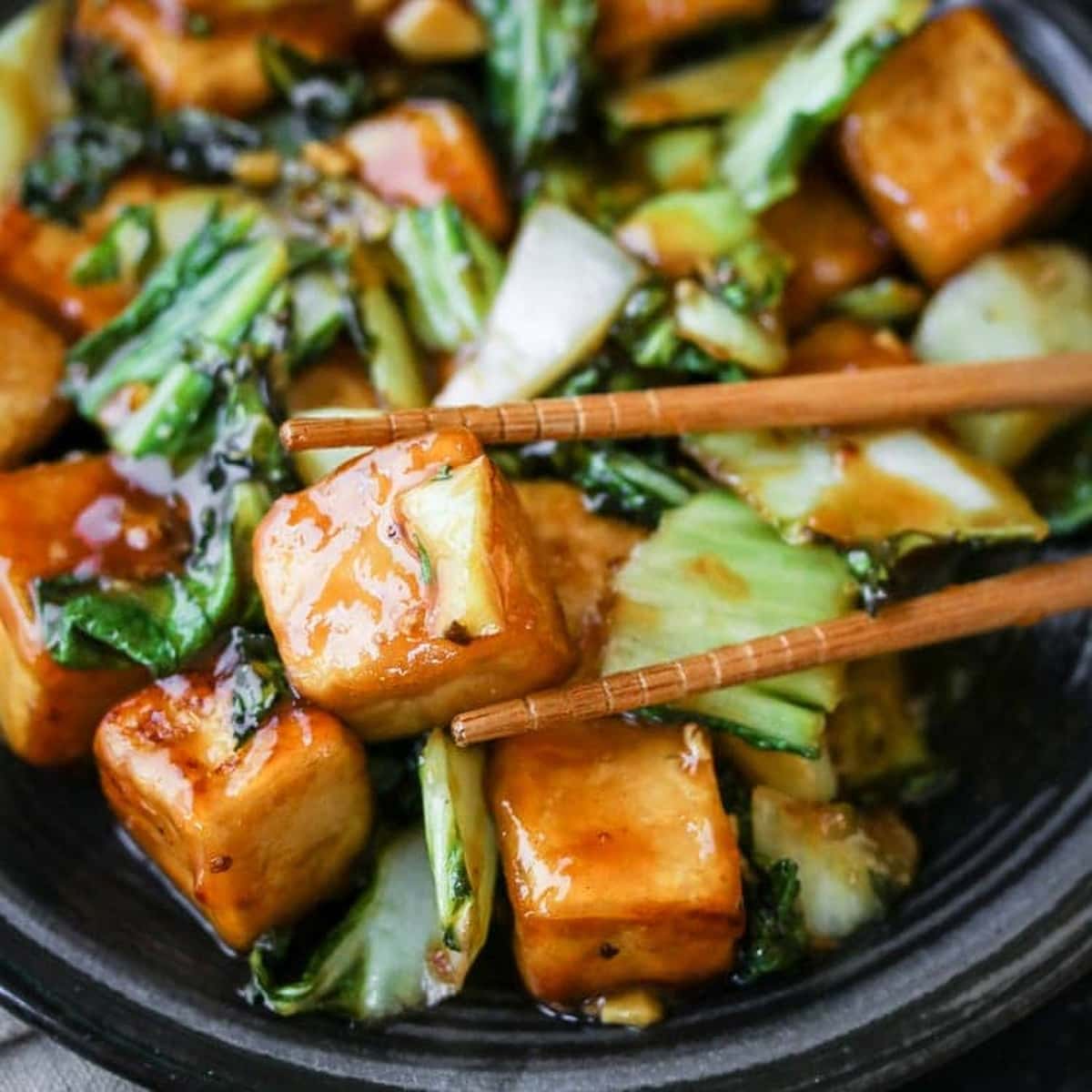 Tofu and Bok Choy Stir-Fry with Black Bean Garlic Sauce