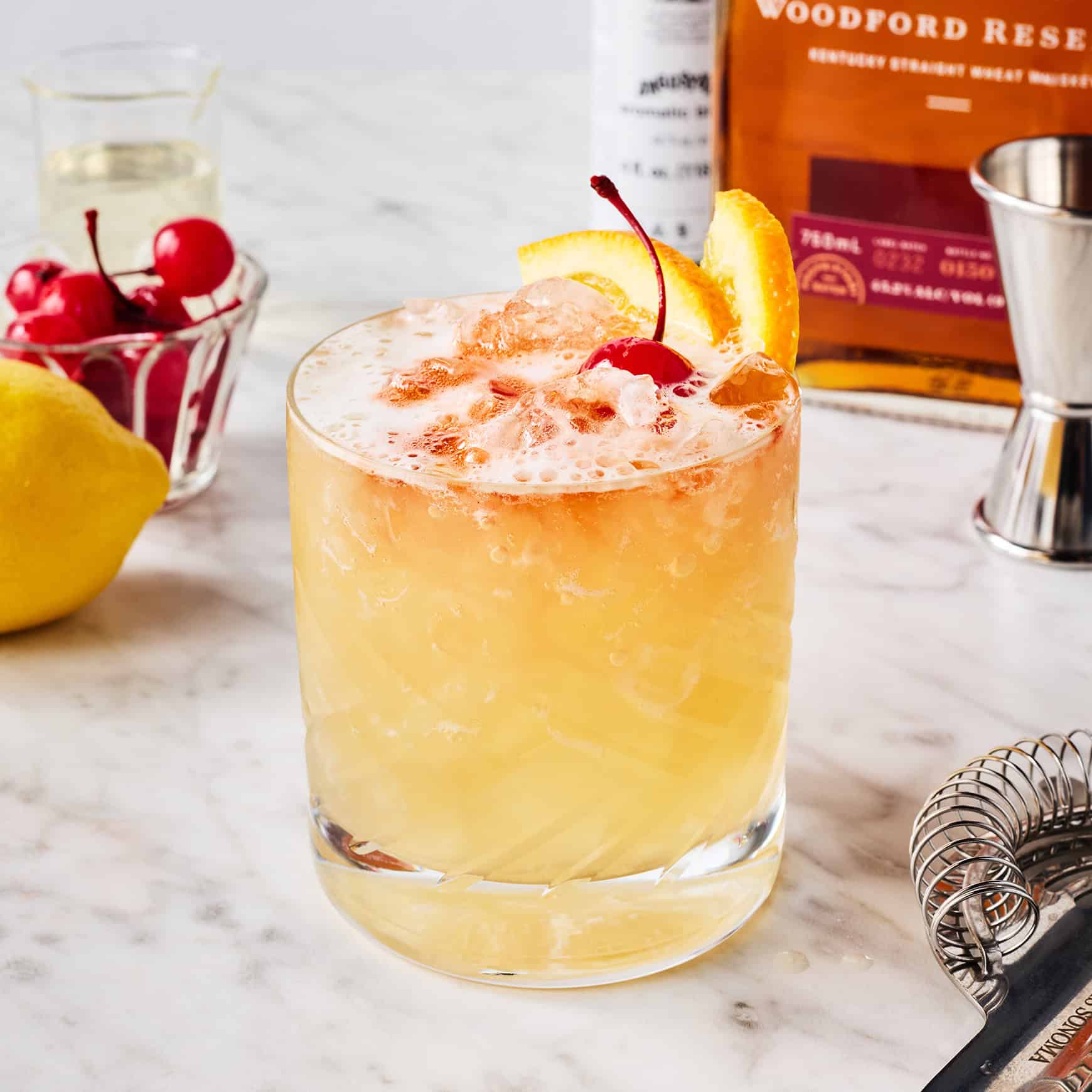 Blended Malt Scotch Sour with Coconut and Absinthe