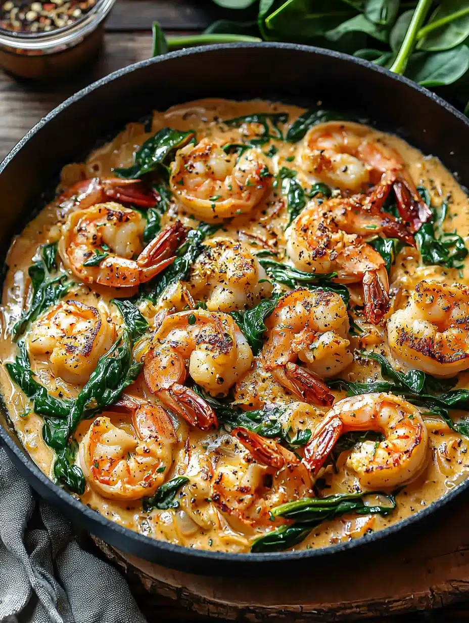 Garlic-Sautéed Tuscan Shrimp with Spinach
