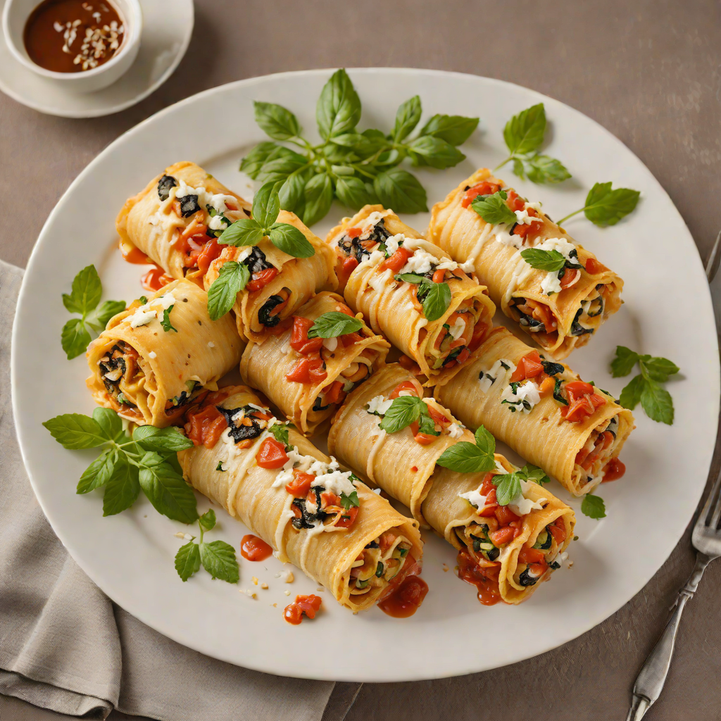 Ricotta and Roasted Vegetable Lasagna Roll-Ups