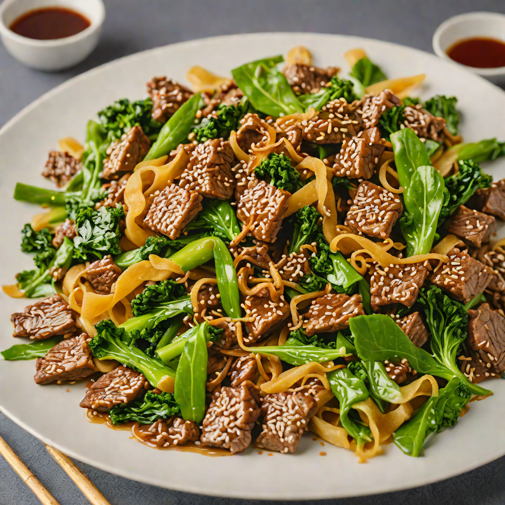 Pad See Ew with Beef and Chinese Broccoli