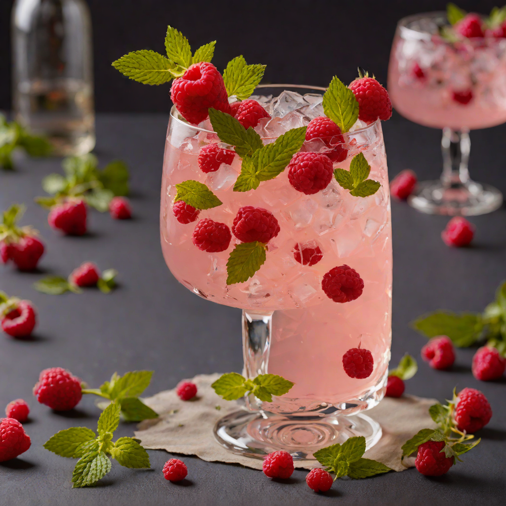 Muddled Raspberry Mint Gin Fizz