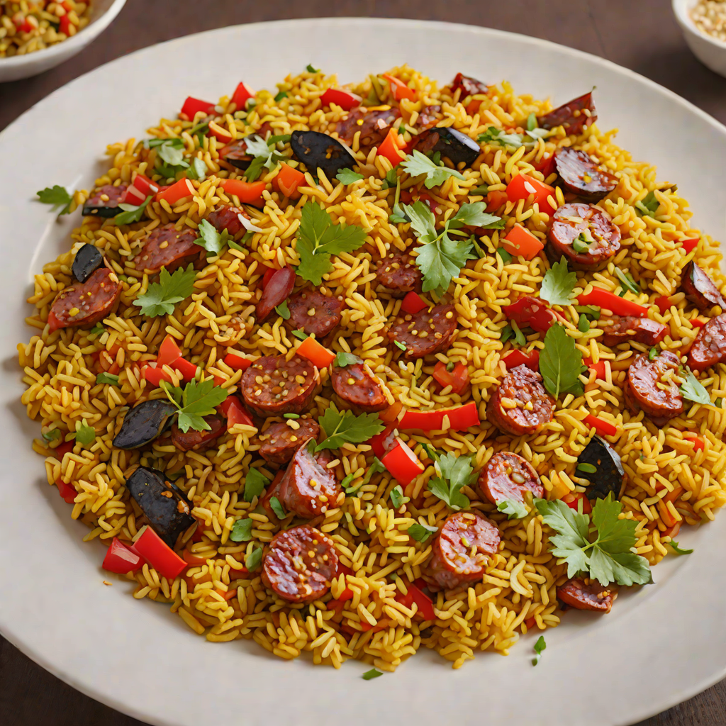 Sautéed Chorizo and Red Pepper Paella